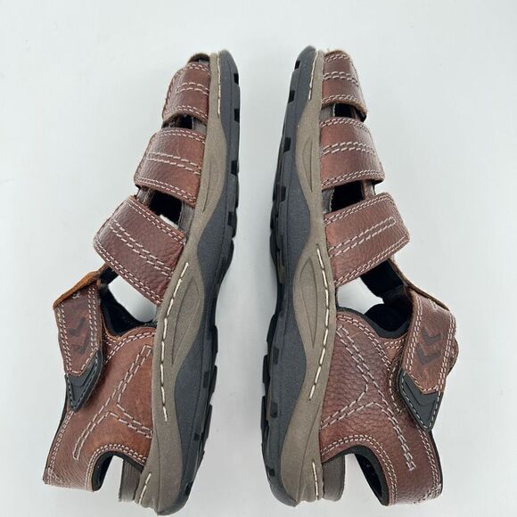 Dr. Scholl’s Men’s Memory Foam Cool Fit Comfort Sandals Size 8 Brown Fishing